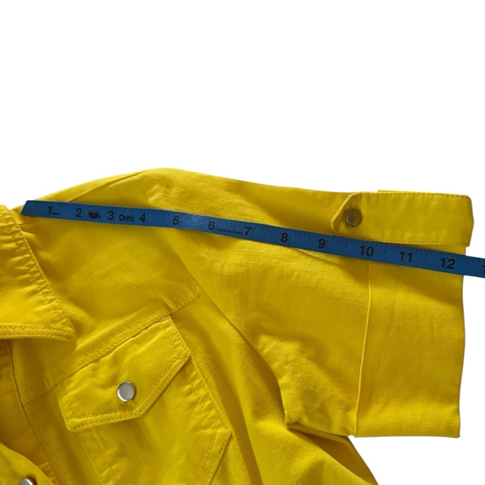 Sharagano Women’s Yellow Belted Shirt Dress Sz 6 - Picture 6 of 6